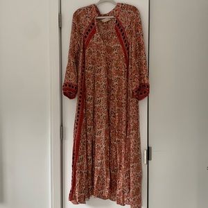 Natalie Martin Rust Fiore Maxi Dress